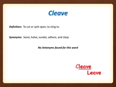 cleave meaning in tagalog sentence|Cleave Definition & Meaning .